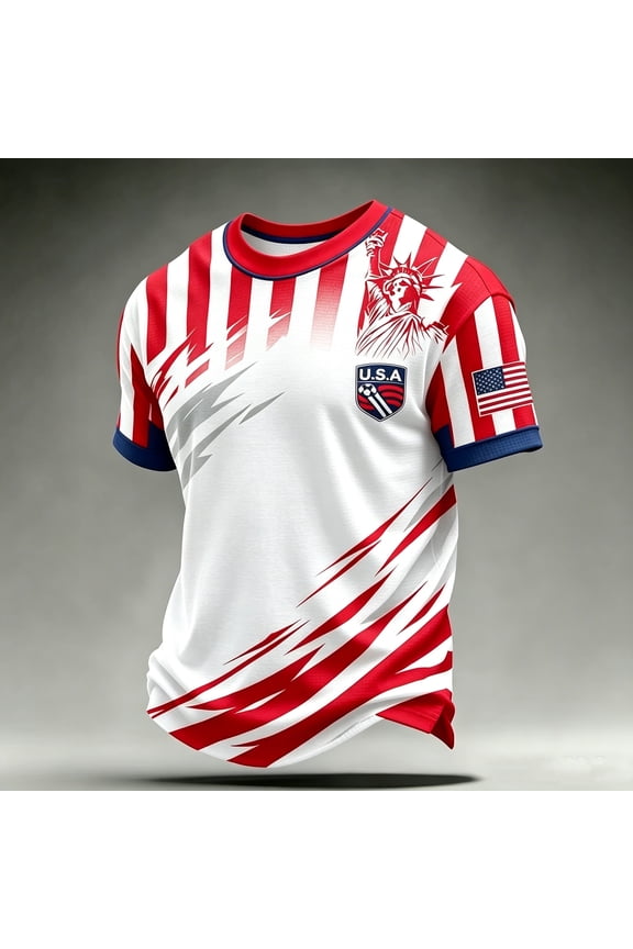 2026 USA Soccer Jerseys Men, American Jersey Soccer T-Shirt Soccer Game National Team, Soccer T-Shirt Graphic Tee USA Apparel, Best Gifts Soccer Cup Jersey for Adult