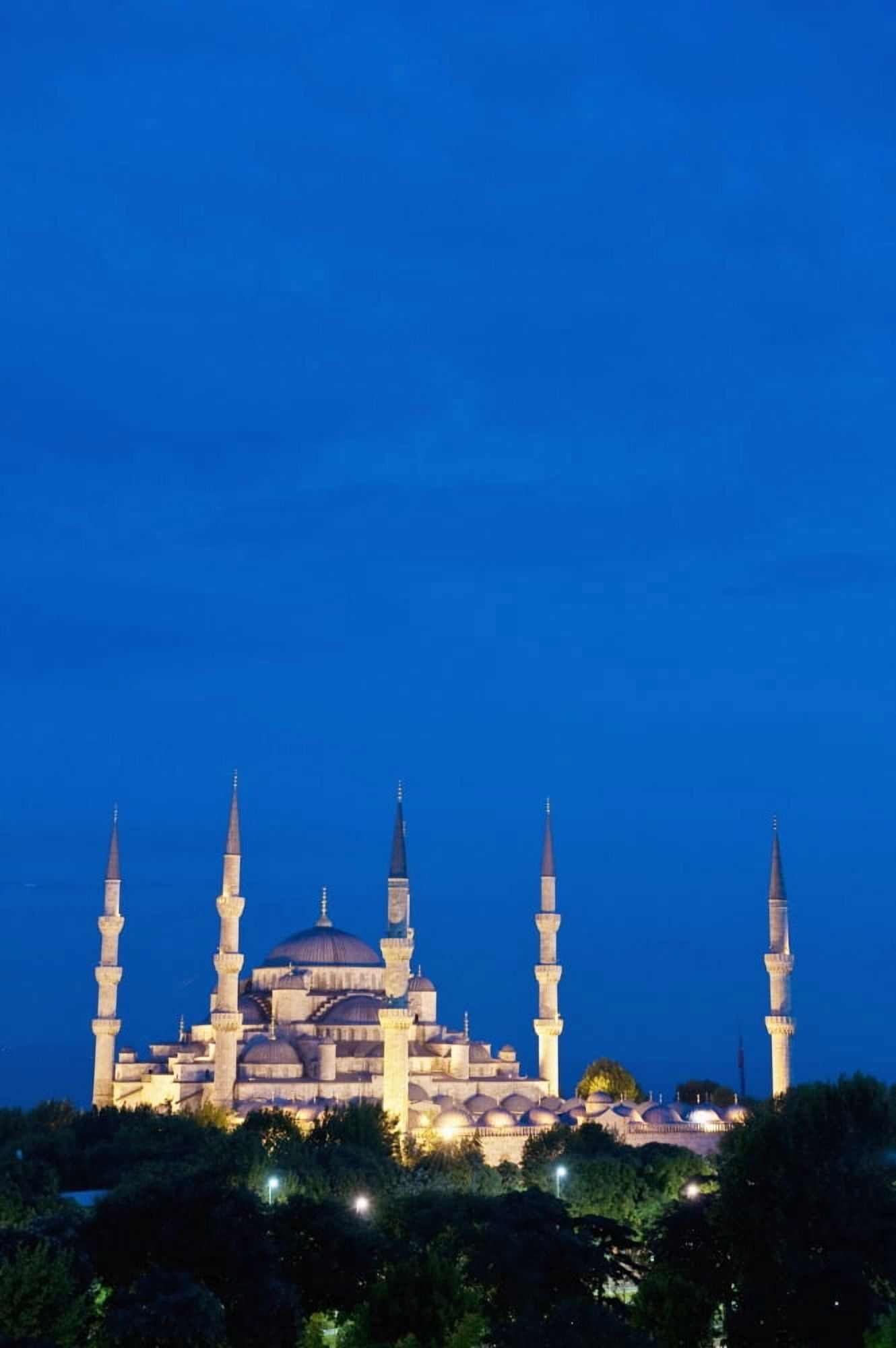 Turkey Sultanahmet or Blue Mosque at dusk Istanbul Canvas Art - Ian Cumming Design Pics (24 x 38)