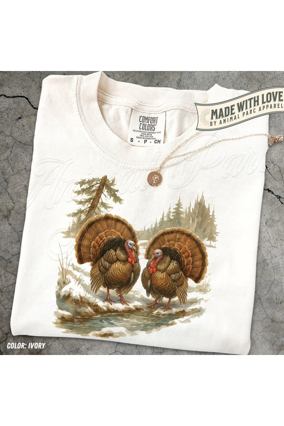 Turkey T Shirt Vintage Wildlife Tee, Rustic Farm Animal Graphic Top, Thanksgiving Nature Shirt, Fall Harvest Gift, Unisex Cotton T-Shirt, Sizes S-3XL