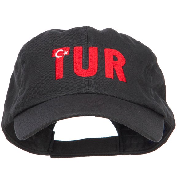 Turkey TUR Flag Embroidered Low Profile Cap - Black OSFM
