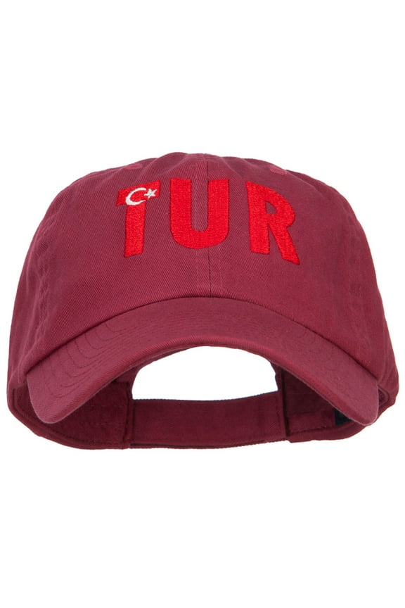 Turkey TUR Flag Embroidered Low Profile Cap - Wine OSFM