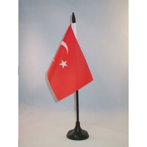 AZ Flag Turkey Table Flag 4x6 in 100D Polyester Plastic Base 15x10 cm