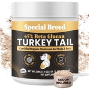 Organic Turkey Tail Mushroom for Dogs and Cats, 45% Beta Glucan Standardized, Hot Water Extracted Whole Fruiting Body, Third Party Tested, Immune and Gut Support, No Fillers, Made in USA, 660 ct