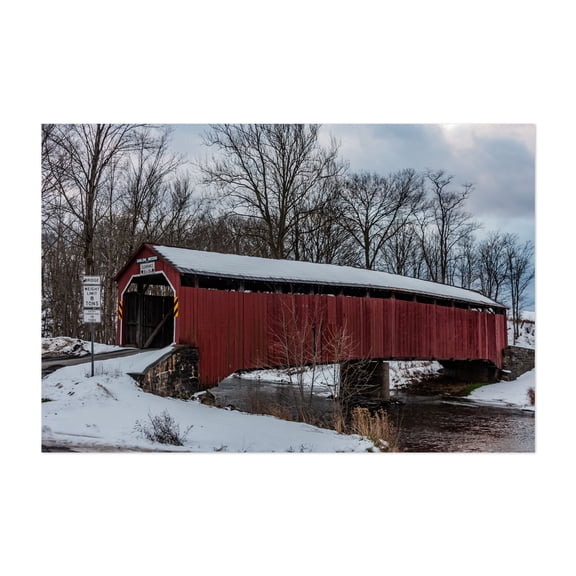 Turkey Tail Covered Bridge (Enslow Covered Bridge) - Blain Pennsylvania Photography Unframed Wall Art Print 5 x 7 inches