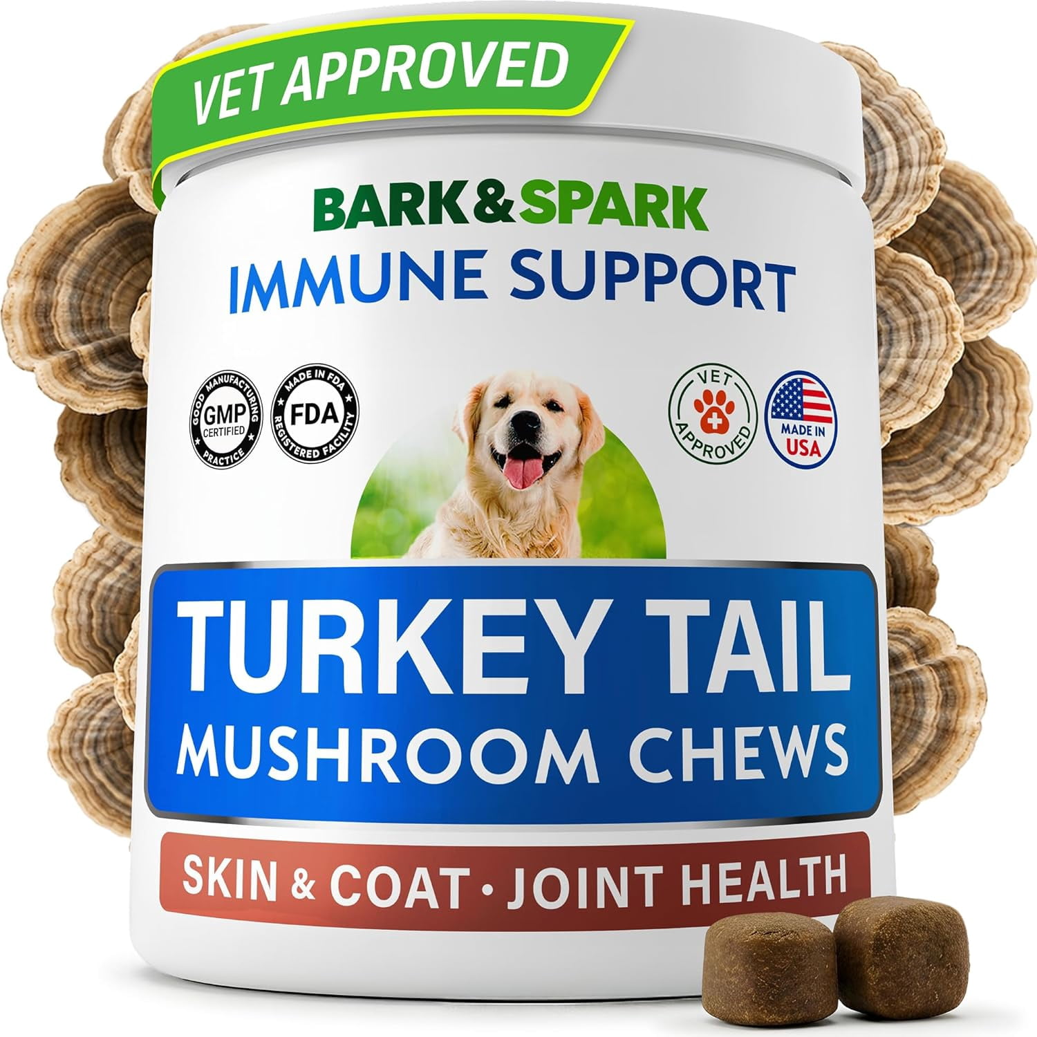 Bumpy Sakin Turkey Tail Mushroom Chews for Dogs - Fat Lumps & Bumps - Reishi ...