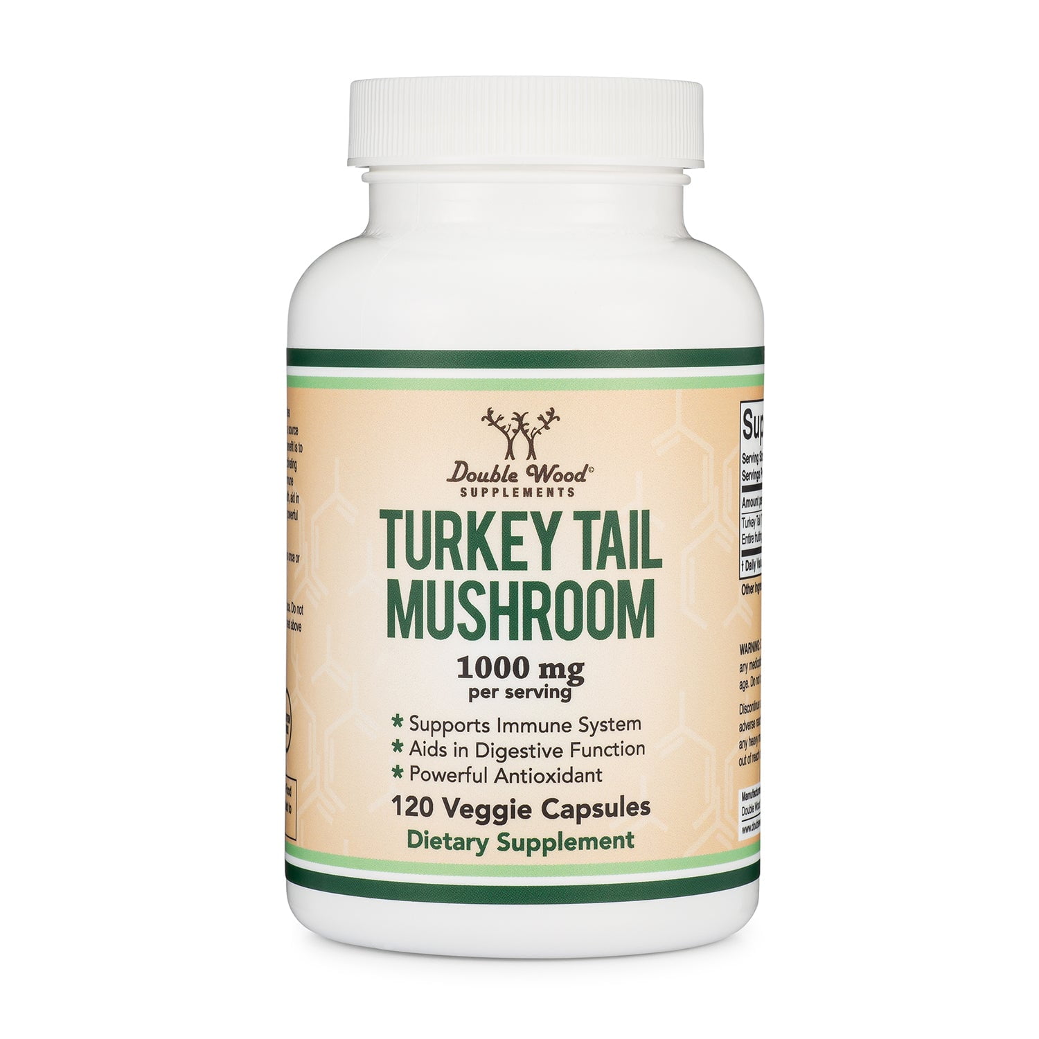 Turkey Tail Mushroom Supplement (120 Capsules - 2 Month Supply) (Coriolus Versicolor) Comprehensive Immune System Support, Organic, Non-GMO, Gluten Free, Made in The USA