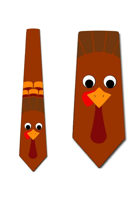 Turkey Ties Mens Holiday Fun Tie Thanksgiving Necktie by Three Rooker
