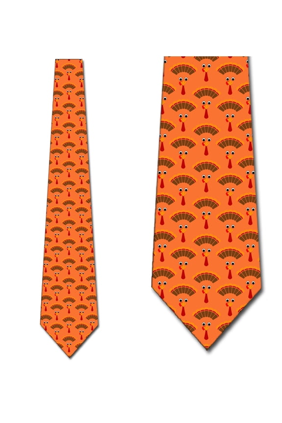 Turkey Ties Mens Holiday Thanksgiving Necktie by Three Rooker