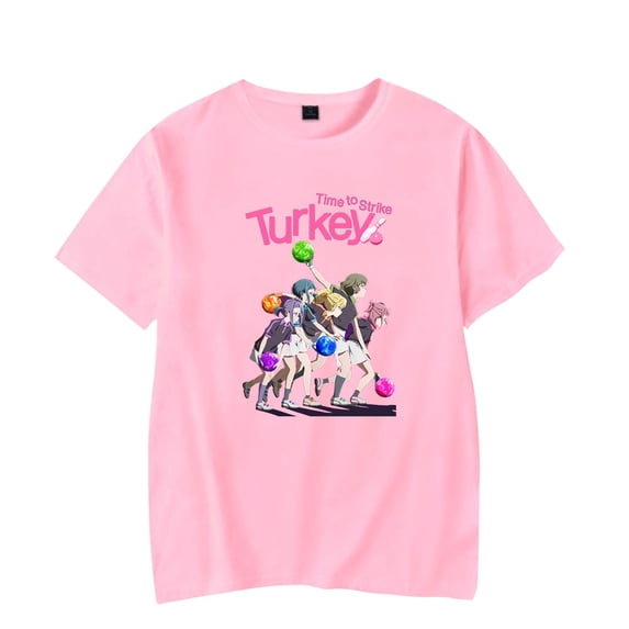 Turkey Time to Strike Anime T-Shirt Manga Graphic Tee Men Women Short Sleeve Polyester Casual Cosplay Apparel