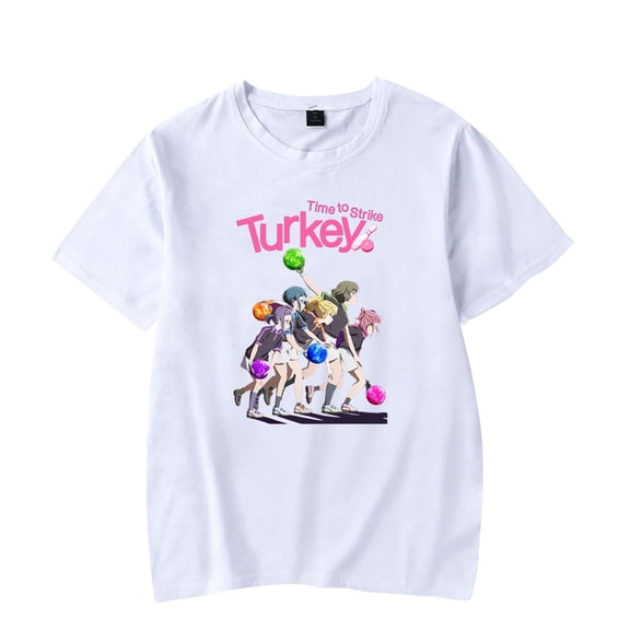 Turkey Time to Strike Anime T-Shirt Manga Graphic Tee Men Women Short Sleeve Polyester Casual Cosplay Apparel