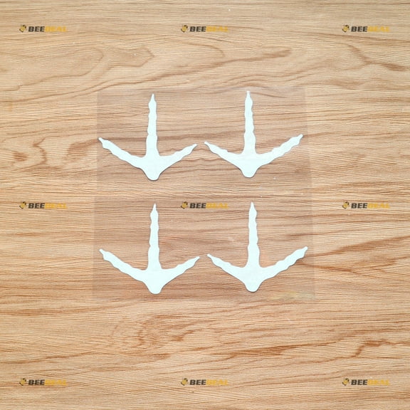 Turkey Track Print Hunting Hunter Sticker Decal Vinyl - 2 Pair White, Mirror Images Reversed 3 Inches - No Background for Car Boat Laptop Cup Phone