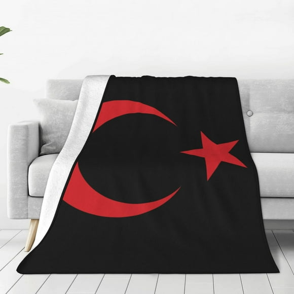 Turkey Turkish Flag Fleece Blanket Lightweight Plush Soft Blankets Warm Blanket for Winter for Bed Sofa 40"x30"