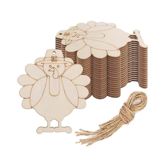 Turkey Wooden Cutout Thanksgiving Decors Handcrafted User friendly Ornament With Solid Hanging Cord For Homes Holiday