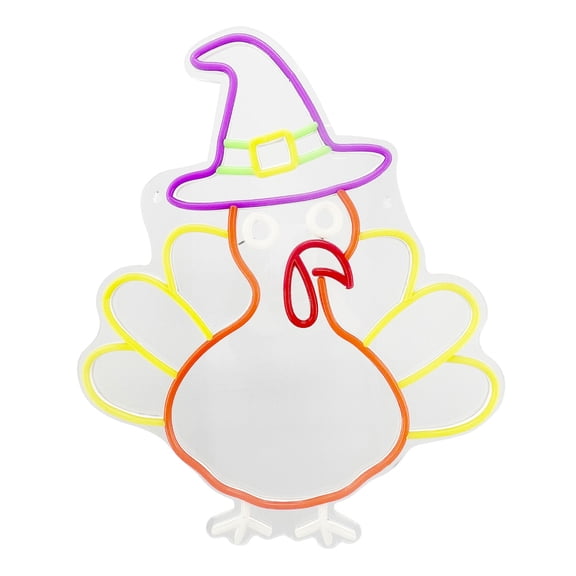 Haunted Hill Farm Wall Halloween Decoration Turkey Neon 1.5-Ft.
