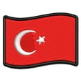 thumbnail image 1 of Turkey with Waving Flag Cute Applique Multi-Color Embroidered Hook & Loop Patch - 2.0 Inch Mini, 1 of 5