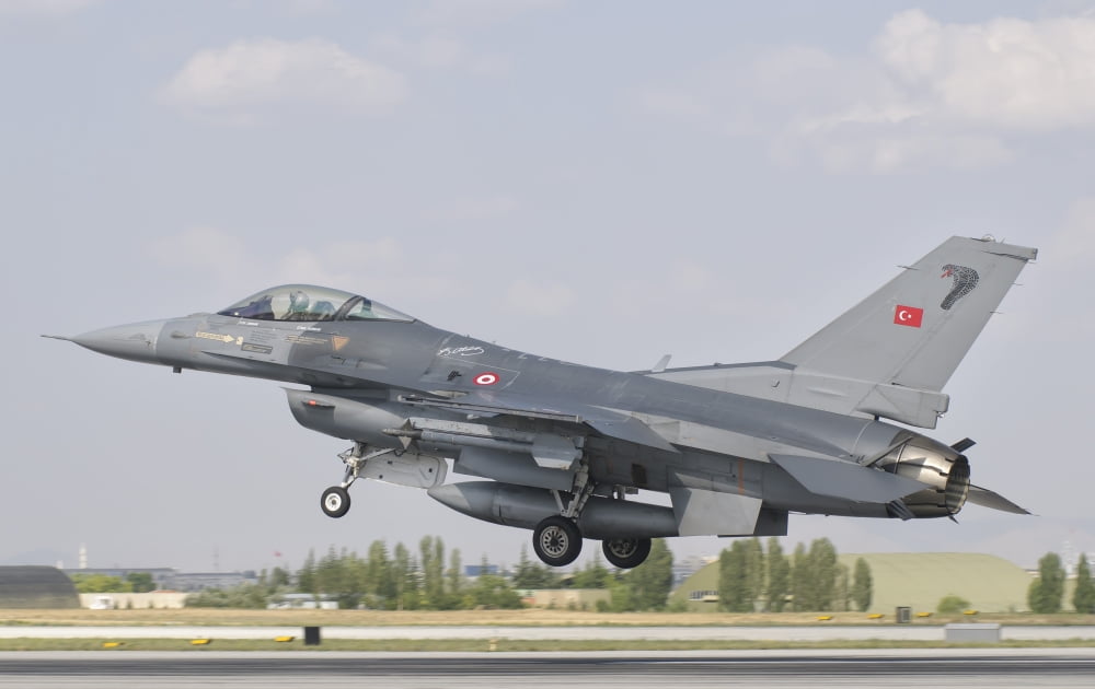 Turkish Air Force F-16 during Exercise Anatolian Eagle Canvas Art - Giovanni CollaStocktrek Images (18 x 11)