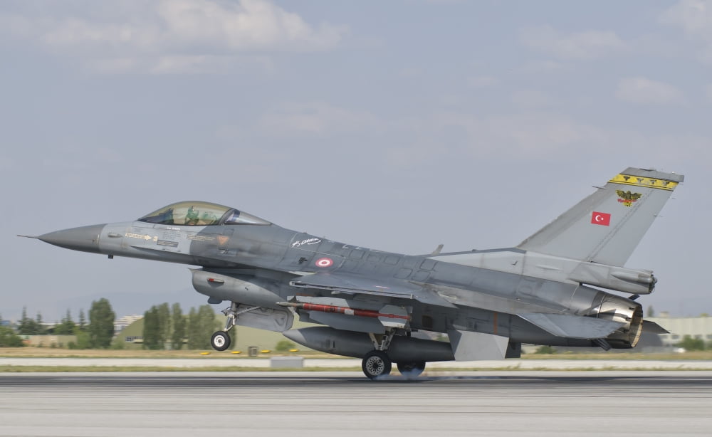 Turkish Air Force F-16 during Exercise Anatolian Eagle Canvas Art - Giovanni CollaStocktrek Images (18 x 11)