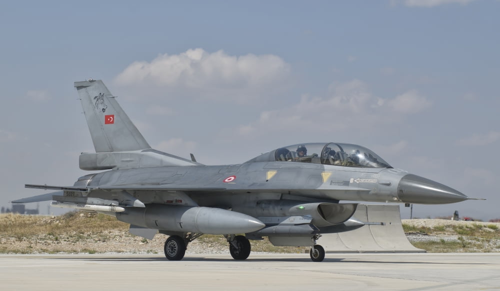 Turkish Air Force F-16 during Exercise Anatolian Eagle Canvas Art - Giovanni CollaStocktrek Images (19 x 11)