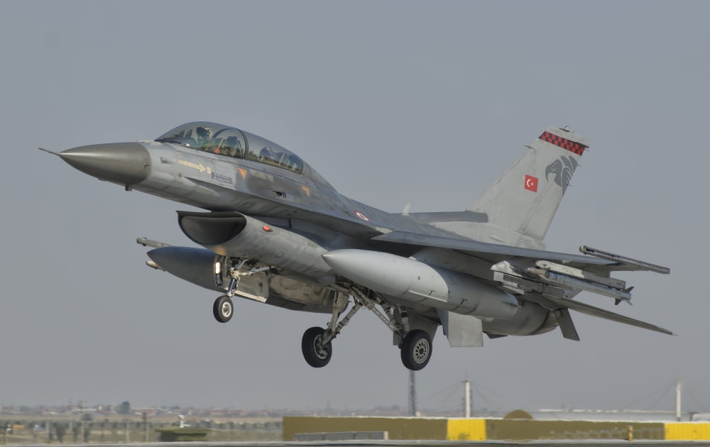 Turkish Air Force F-16 during Exercise Anatolian Eagle Canvas Art - Giovanni CollaStocktrek Images (35 x 22)