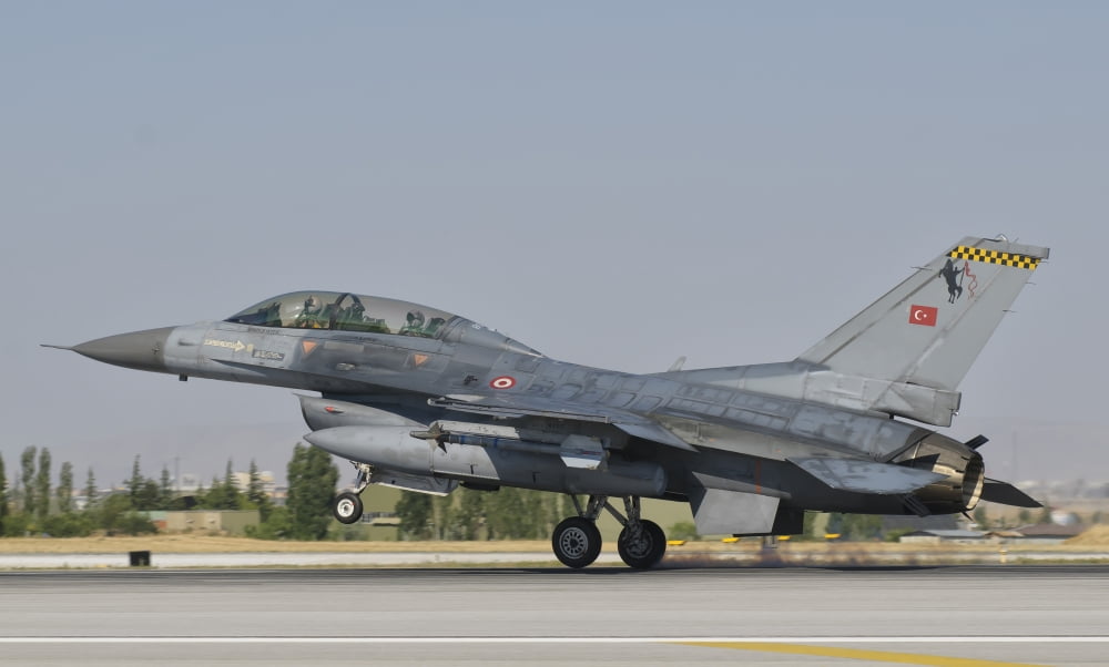 Turkish Air Force F-16 during Exercise Anatolian Eagle Canvas Art - Giovanni CollaStocktrek Images (36 x 22)