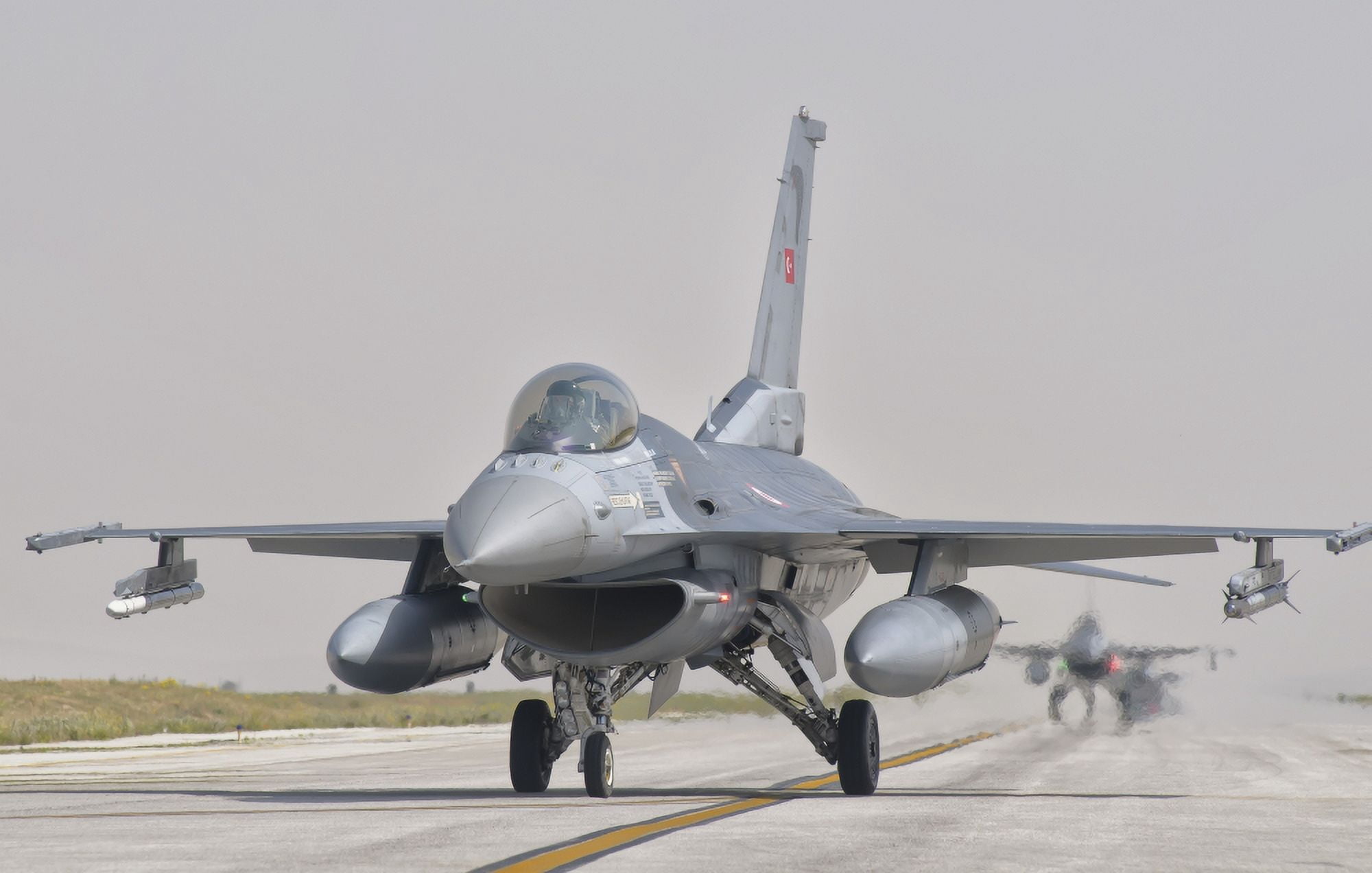 Turkish Air Force F-16 during Exercise Anatolian Eagle Canvas Art - Giovanni CollaStocktrek Images (36 x 23)