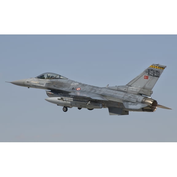 Turkish Air Force F-16 in flight over Turkey Canvas Art - Giovanni CollaStocktrek Images (18 x 11)