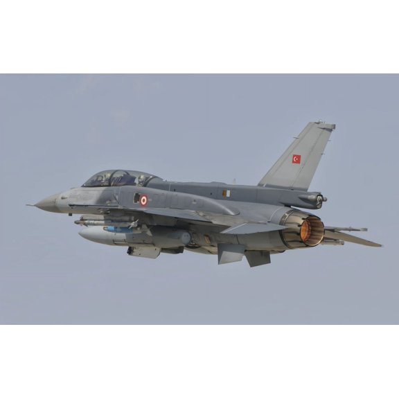 Turkish Air Force F-16 in flight over Turkey Canvas Art - Giovanni CollaStocktrek Images (35 x 22)