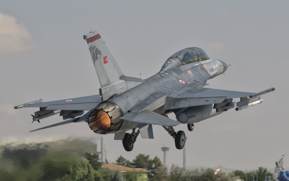 Turkish Air Force F-16 taking off during Exercise Anatolian Eagle Canvas Art - Giovanni CollaStocktrek Images (18 x 11)