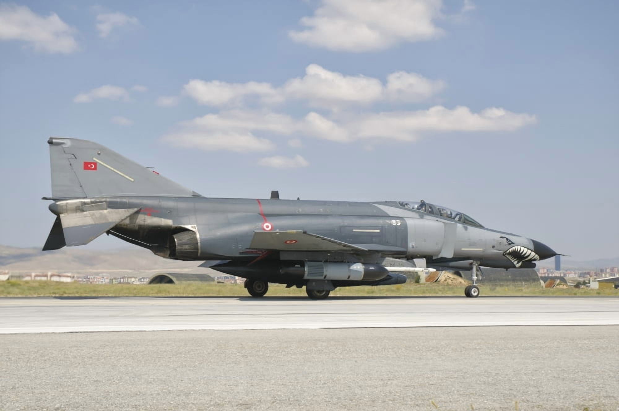 Turkish Air Force F-4 Phantom at Konya Air Base Turkey Canvas Art - Giovanni CollaStocktrek Images (17 x 12)