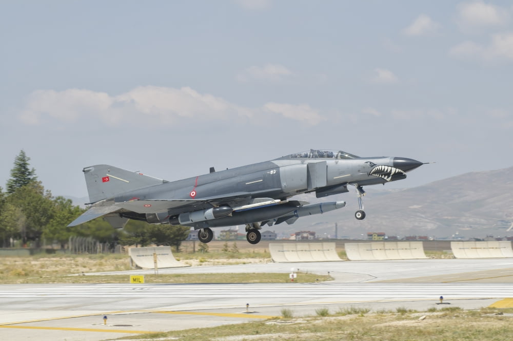 Turkish Air Force F-4 Phantom during Exercise Anatolian Eagle Canvas Art - Giovanni CollaStocktrek Images (34 x 23)