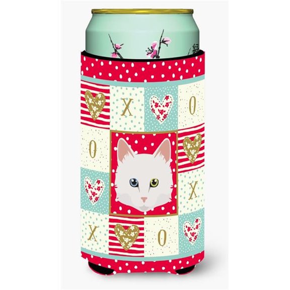 Turkish Angora Cat Tall Boy Beverage Insulator Hugger