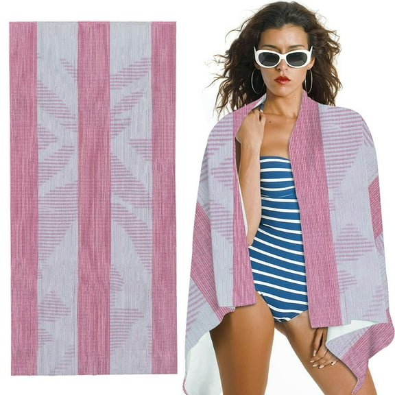 Turkish Beach Towel - Lightweight Peshtemal Towel, Prewashed Hammam Towel (Light Pink)