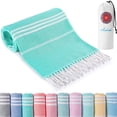 thumbnail image 1 of Turkish Beach Towels Quick Dry Sand Free Soft Absorbent Adult Oversized Bath Pool Swim Long Stripe Towel Sound Cloud Sandfree Chamois Mat Summer Thing Lightweight Thin Mint Green Vacation Essentials, 1 of 6