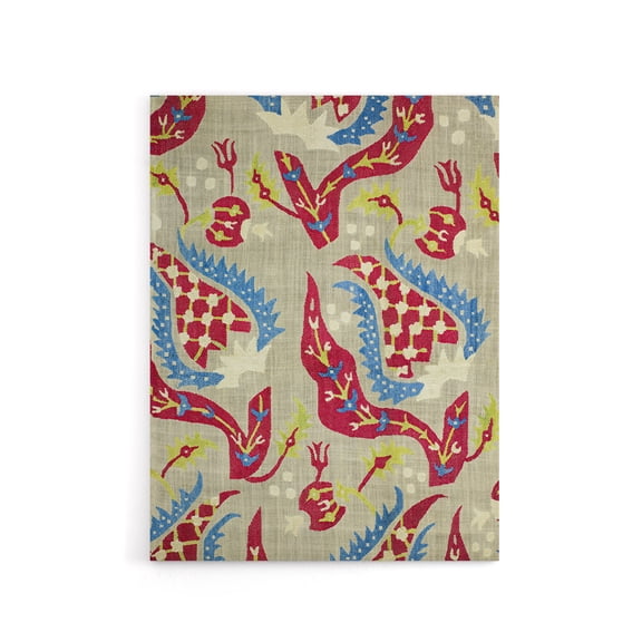 Turkish Bed Cover Floral Pattern Morris Vintage Canvas Wall Art 24X32"