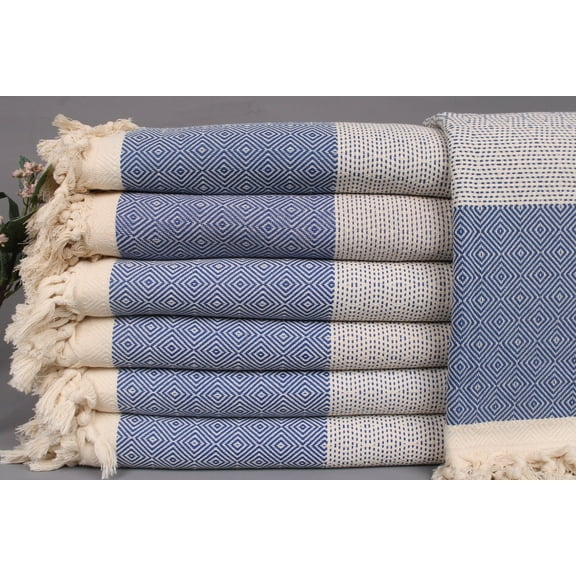 Turkish Blanket, Turkish Throw Blanket, Sax Blue Blanket, Diamond Blanket, 79x103 Inches Throw Blanket, Oversize Throw, Wholesale Blanket,