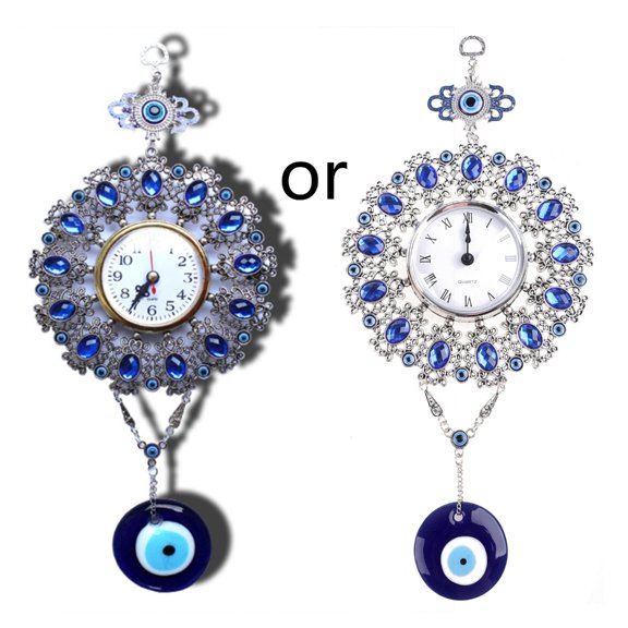 Turkish Blue for Evil Eye Amulets Wall Hanging Pendant Home Decor Clock Ornament Home Car for Protection Blessing Gift