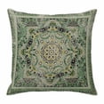 thumbnail image 1 of Turkish Boho Throw Pillow Cover Green Wallpaper Murals Cotton Linen Cushion Cover Throw Pillow Case with Invisible Zipper for Couch Sofa Bed Chair Car 24x24 Inch, 1 of 9