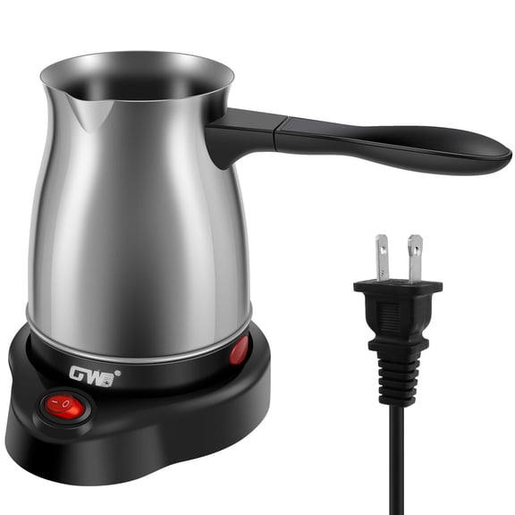 Turkish Coffee Maker 600ml Stainless Steel Electric Turkish Coffee Machine 5 to 6 Cups Capacity Turkish Coffee Machine with Ergonomic Handle Enduring 110V Turkish Coffee Maker for Home Travel