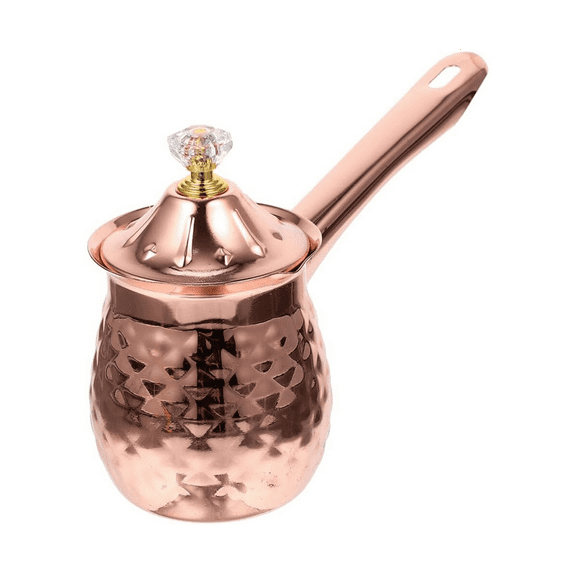 Turkish Coffee Maker Copper Coffee Tea Maker Milk Warmer Hot Chocolate Maker Butter Melting Pot 600Ml Rose Gold