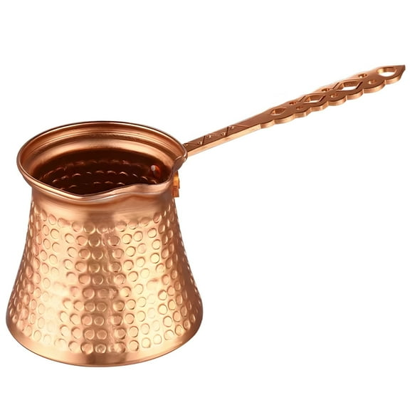 Turkish Coffee Pot, Aluminum Coffee Cezve with Long Handle, Unique Hammered Pattern, Vintage Greek Arabic Coffee Pot Briki