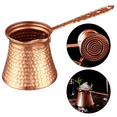 thumbnail image 1 of Turkish Coffee Pot, Hammered Copper Coffee Cezve, Stove Top Coffee Maker with Handle, Hammered Handmade Vintage Stovetop Handcrafted, 11Oz, 1 of 9