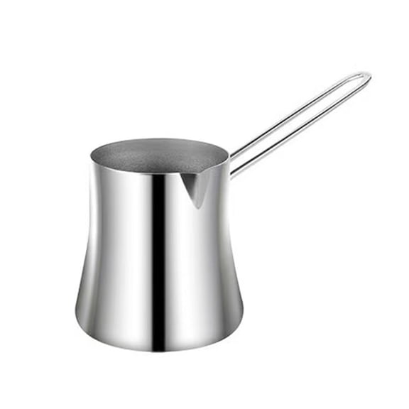 Turkish Coffee Pot Stainless Steel, Stove Top Tea Maker, Milk Warmer, Greek Arabic Coffee (450 ml) (Silver)
