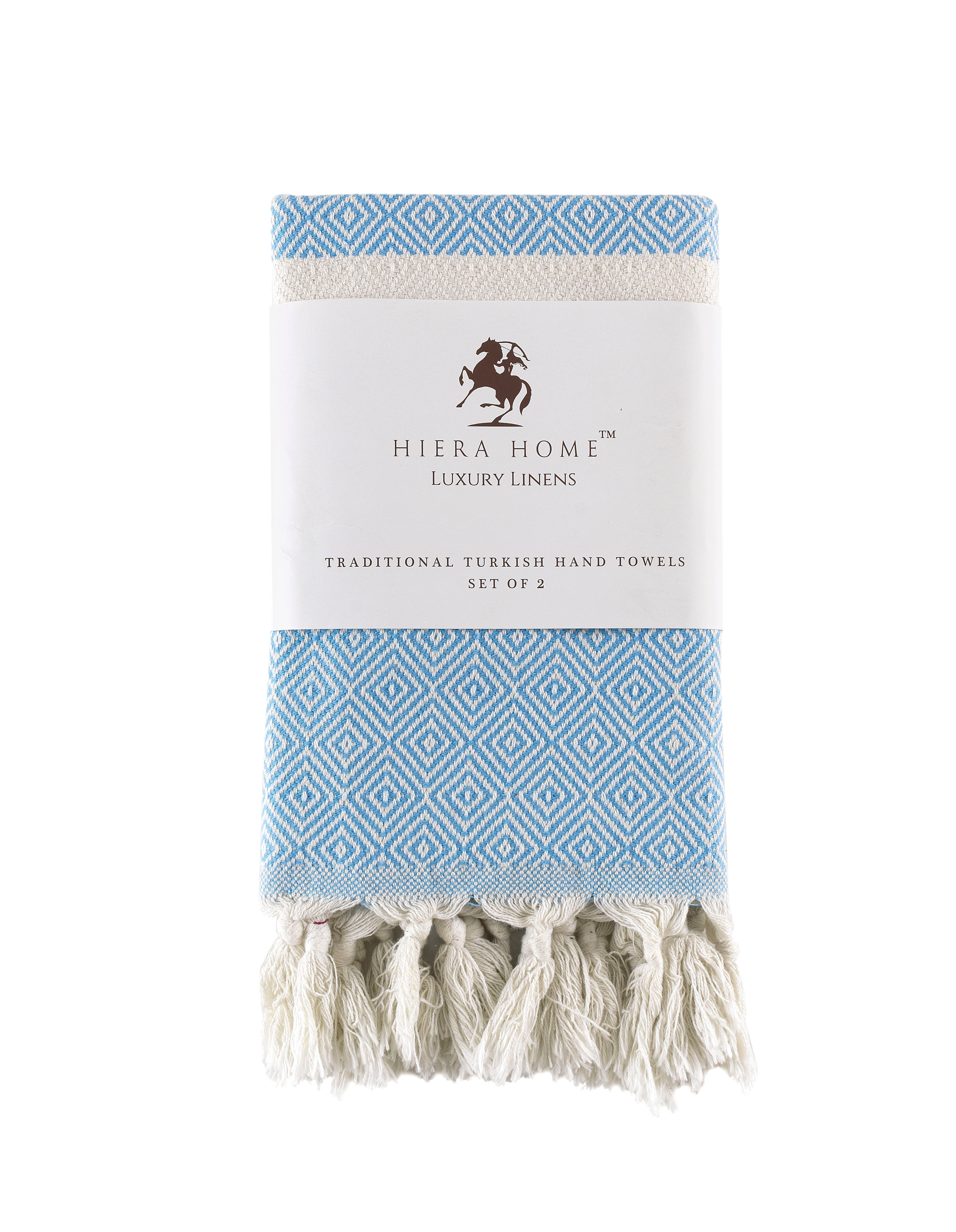 Turkish Cotton Hand Towels for Bathroom & Kitchen, Soft, Absorbent, Lilac, Set of 2, 19x39 inches