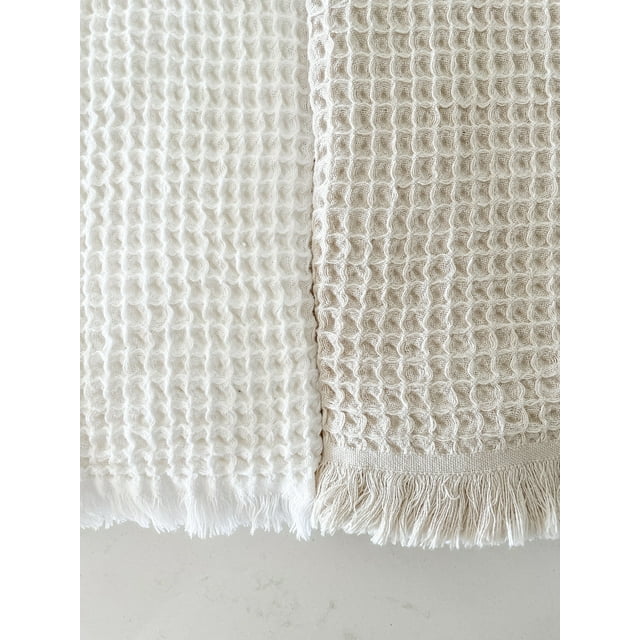 Turkish Cotton Waffle Bath Towels Soft Grey - Walmart.com