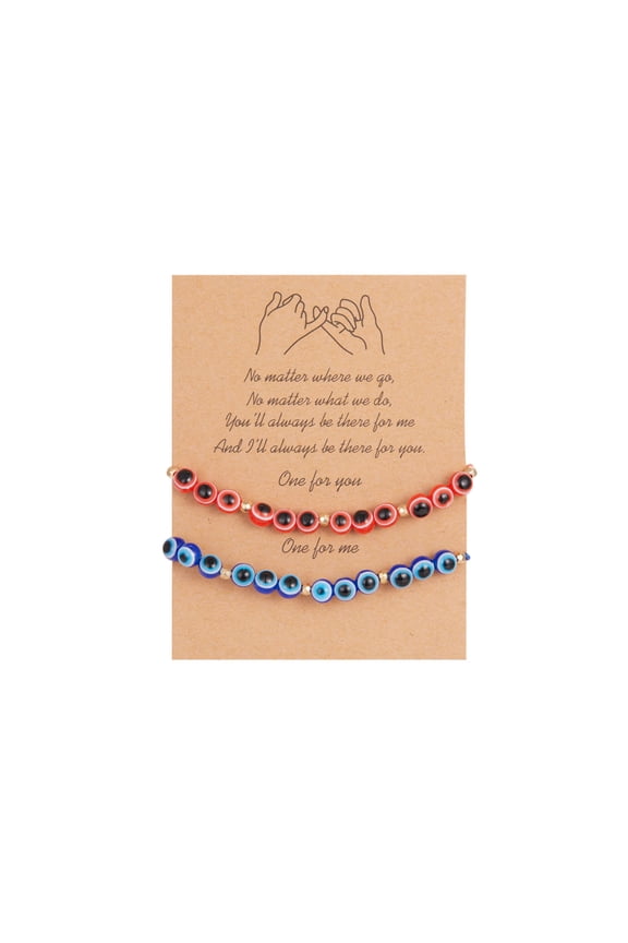 Turkish Evil Eye Protection Bracelet 2 PC SET BBF Gifts Couple Gift