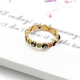thumbnail image 1 of Turkish Evil Eye Ring Gold Copper Drop Jewelry With Diamond Inlays And Gold Plated Gems Semi Precious Stones Metal, 1 of 9