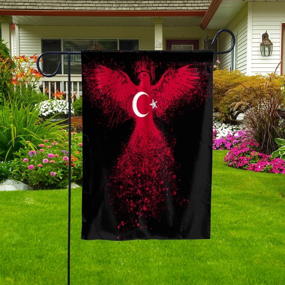 Turkish Flag With Eagle Painting - Proud Turkey Garden Flag (11.5x17.5) Double-Sided Decorative Polyester Indoor/Outdoor Flag