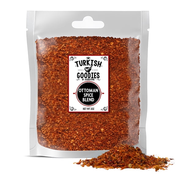 Turkish Goodies Baharat Turkish Seasoning, 2 oz Pouch - Ottoman Spice Blend with Aleppo Pepper, Mint, Garlic & Thyme - Middle Eastern All-Purpose Rub