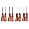 thumbnail image 1 of Turkish Head Double Tassel Curtain and Drapery Tieback / Holdback, 3 3/4" Tassel (9.5cm), 27" Spread (68.5cm) # BHCT, White Gold Red #572 (Burgundy Red, Wine Red, White Gold) Set of 4, 1 of 4