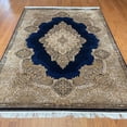 thumbnail image 1 of Turkish Kirman Design Silk Rug - 6'7 x 9'10, 1 of 5